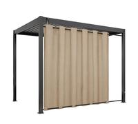 Easy-Going Outdoor Linen Look Curtains, Waterproof Windproof Porch Curtains, Soft Thick, Outdoor Privacy Curtains for Patio, Gazebo, Eyelet Top and Loops, 110 x 84 inch, Beige