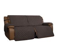 Easy-Going Oversized Loveseat Recliner Cover, Reversible Couch Cover for Double Recliner, Split Sofa Cover for Each Seat with Elastic Straps for Dogs, Pets(Oversized 2 Seater, Chocolate/Beige)