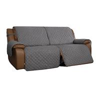 Easy-Going Oversized Loveseat Recliner Cover, Reversible Couch Cover for Double Recliner, Split Sofa Cover for Each Seat with Elastic Straps for Kids, Dogs, Pets(Oversized 2 Seater, Gray/Light Gray)
