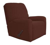Easy-Going Recliner Stretch Sofa Slipcover Sofa Cover 4-Pieces Furniture Protector Couch Soft with Elastic Bottom Spandex Jacquard Fabric Small Checks(Recliner,Coffee) Large