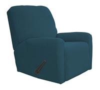 Easy-Going Recliner Stretch Sofa Slipcover Sofa Cover 4-Pieces Furniture Protector Couch Soft with Elastic Bottom Kids Spandex Jacquard Fabric Small Checks(Recliner,Deep Teal)