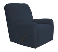 Easy-Going Recliner Stretch Sofa Slipcover Sofa Cover 4-Pieces Furniture Protector Couch Soft with Elastic Bottom Kids, Spandex Jacquard Fabric Small Checks(Recliner,Dark Blue)