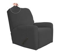 Easy-Going Recliner Stretch Sofa Slipcover Sofa Cover 4-Pieces Furniture Protector Couch Soft with Elastic Bottom Spandex Jacquard (Recliner,Dark Gray)