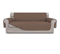 Easy-Going Reversible Couch Cover for 3 Cushion Couch Sofa Cover for Dogs Water Resistant Furniture Protector Cover with Foam Sticks Elastic Straps for Pet Cat (Sofa, Brown/Brown)