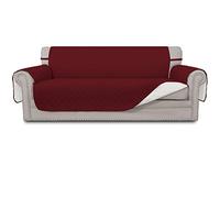 Easy-Going Reversible Oversized Couch Cover for 3 Cushion Couch Sofa Cover for Dogs Water Resistant Furniture Protector Cover with Foam Sticks for Pet (Oversized Sofa, Christmas Red/Ivory)