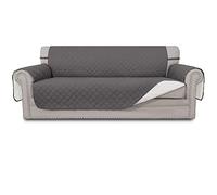 Easy-Going Reversible Oversized Couch Cover for 3 Cushion Couch Sofa Cover for Dogs Water Resistant Furniture Protector Cover with Foam Sticks for Pet (Oversized Sofa, Gray/Light Gray)