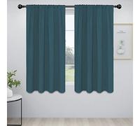 Easy-Going Rod Pocket Blackout Curtains for Bedroom Accessories, Room Darkening Window Curtains for Living Room, Thermal Insulated Noise Reduction Solid Window Drapes, 2 Panels(42x63 in, Bluestone)