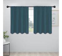 Easy-Going Rod Pocket Blackout Curtains for Bedroom, Room Darkening Window Curtains for Living Room, Thermal Insulated Noise Reduction Solid Window Drapes, 2 Panels(42x36 in, Bluestone)
