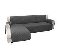 Easy-Going Sectional Couch L Shape Sofa Cover, Reversible Sofa Slipcover Chaise Lounge Cover Furniture Protector Cover for Pets Dog Cat (Large, Dark Gray)