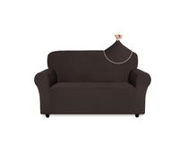 Easy-Going Sofa Covers 2 Seater, Non Slip Stretch Jacquard Sofa Slipcovers for Pet Dog, 1 Piece Couch Covers for Leather Sofa Living Room, Washable Settee Covers Furniture Protectors, Chocolate