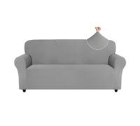 Easy-Going Sofa Covers 4 Seater, Non Slip Stretch Jacquard Sofa Slipcovers, Pet Dog Couch Covers for Leather Oversized 3 Seater Sofa, Washable Settee Covers Furniture Sofa Protectors, Light Grey