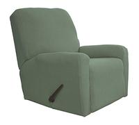 Easy-Going Sofa Seat Cover 4 Piece Furniture Protector Sofa Soft Fabric with Elastic Back, Spandex Jacquard Fabric Fine Checkered Pattern Grey Green L