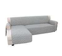 Easy-Going Sofa Slipcover L Shape Sofa Cover Sectional Couch Cover Chaise Lounge Cover Reversible Sofa Cover Furniture Protector Cover for Pets Dog Cat (Small, Light Gray/Light Gray)