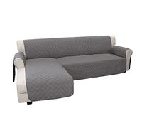 Easy-Going Sofa Slipcover L Shape Sofa Cover Sectional Couch Cover Chaise Lounge Slip Cover Reversible Sofa Cover Furniture Protector Cover for Pets Kids Children Dog Cat (Large,Gray/Gray)