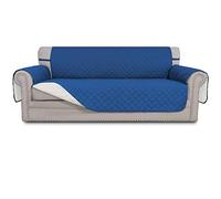 Easy-Going Sofa Slipcover Reversible Oversized Sofa Cover Water Resistant Couch Cover with Foam Sticks Elastic Straps Furniture Protector for Pets Dog Cat (Oversized Sofa, Blue/Ivory)