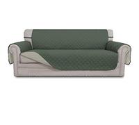 Easy-Going Sofa Slipcover Reversible Sofa Cover Water Resistant Couch Cover with Foam Sticks Elastic Straps Furniture Protector for Pets Kids Children Dog Cat (Sofa, Greyish Green/Beige)