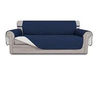 Easy-Going Sofa Slipcover Reversible Sofa Cover Water Resistant Couch Cover with Foam Sticks Elastic Straps Furniture Protector for Pets Kids Children Dog Cat (Sofa, Navy/Ivory)