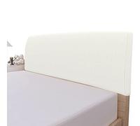 Easy-Going Stretch Bed Headboard Slipcover, Small Square Jacquard Furniture Cover, Dustproof Protector Cover for Bedroom Decor (King, Cream)