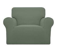 Easy-Going Stretch Chair Sofa Slipcover 1-Piece Couch Sofa Cover Furniture Protector Soft with Elastic Bottom for Kids,Pet. Spandex Jacquard Fabric Small Checks(Chair,Greyish Green)