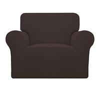 Easy-Going Stretch Chair Sofa Slipcover 1-Piece Couch Sofa Cover Furniture Protector Soft with Elastic Bottom for Kids,Pet. Spandex Jacquard Fabric Small Checks(Chair,Chocolate)