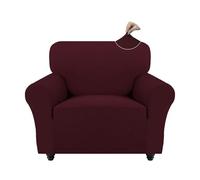 Easy-Going Stretch Fleece Armchair Covers, Non Slip Sofa Chair Covers, 1 Piece Soft Slipcovers for Leather/Cotton/Linen Single Sofa, Washable Couch Covers Furniture Protector for Pet Dog, Wine
