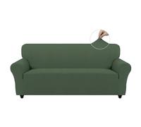 Easy-Going Stretch Fleece Sofa Cover 3 Seater, Non Slip Sofa Slipcovers for Kids Pets Dogs, 1 Piece Soft Couch Covers for Leather/Linen Sofa, Washable Settee Covers Furniture Protector, Greyish Green