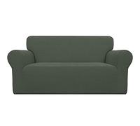 Easy-Going Stretch Loveseat Slipcover 1-Piece Sofa Cover Furniture Protector Couch Soft with Elastic Bottom for Kids Polyester Spandex Jacquard Fabric Small Checks(Loveseat, Olive Green)