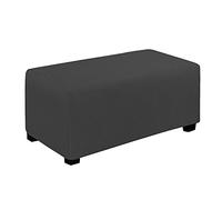 Easy-Going Stretch Ottoman Cover Folding Storage Stool Furniture Protector Soft Rectangle slipcover with Elastic Bottom (Ottoman Large, Dark Gray)