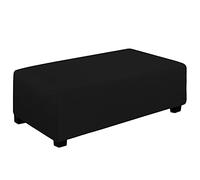 Easy-Going Stretch Ottoman Cover Folding Storage Stool Furniture Protector Soft Rectangle slipcover with Elastic Bottom (XX-Large,Black)