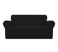 Easy-Going Stretch Oversized Loveseat Slipcover 1-Piece Sofa Cover Furniture Protector Couch Soft with Elastic Bottom for Kids Polyester Spandex Jacquard Fabric Small Checks Black
