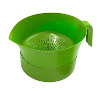 Easy Greasy Colander & Food Strainer Kitchen Set - Strains Ground Beef & Bacon Grease - Colander Set Rinses Pasta, Rice, Fruit, & Vegetables | Comes with Grease Container with Lid