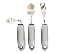 Easy Grip Adaptive Cutlery Set, 3-Piece with 42° Angled & Wide Handles - Designed to Assist with Grip Strength & Hand Stability, Ergonomic Eating Tools for Adults & The Elderly (Right-Handed)
