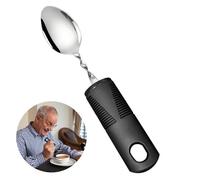 Easy Grip Bendable Spoon Extra Wide Chunky Handle Disability Curved Spoon with Grip Handle Aids Adaptive Eating Utensils for Disabled Adults Elderly Arthritis Parkinson'Disease Tremors Sufferers