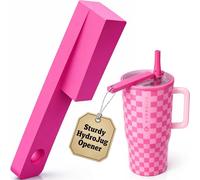Easy Grip Bottle Cap Opener - Ergonomic Lid Turner for Hydrojug & Other Tumblers - Easy Grip Assisted Bottle Opener for Weak Hands - 20oz, 32oz, 40oz - Hot Pink