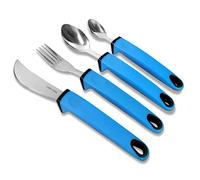 Easy Grip Cutlery Set, Cutlery for Disabled Hands, Disability Ideal Dining aid for Elderly Disabled Arthritis Parkinson's Disease Tremors Sufferers (Curved)