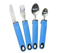 Easy Grip Cutlery Set Cutlery for Disabled Hands Disability Ideal Dining aid for Elderly Disabled Arthritis Parkinson's Disease Tremors Sufferers 4Pcs (Blue)