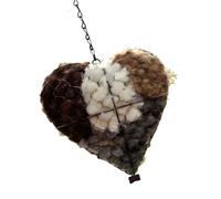 Easy Hanging Heart Shape Bird Shelter Garden Yard Decors Iron Nesting Heart Refillable Design with Natural Fibers Decorative Outdoor House