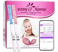 Easy@Home 50 Ovulation Test Strips + 20 Pregnancy Test Kit for TTC Women | Powered by Premom App, Ovulation prediction pregnancy kit, Identify most fertility days, Try for baby, female fertility test