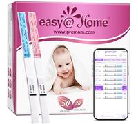 Easy@Home 50 Ovulation Test Strips and 20 Pregnancy Test Strips, Ovulation and Pregnancy Test Kit Powered by Premom Ovulation Predictor iOS and Android App