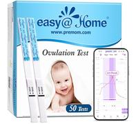Easy@Home 50 Ovulation Test Strips|Fertility Test kits|Width of 5mm|Powered by Premom Ovulation Predictor iOS and Android App