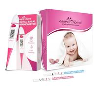 Easy@Home Fertility Kit with 50 Ovulation Test Strips, 20 Pregnancy Test Strips, Digital basal Body Thermometer with 1/100 Degree Precision, Memory Recall, Premom App Scan Compatible