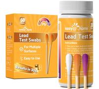 Easy@Home Lead Test Kit - 60 Rapid Testing Swabs with 30-Second Colour-Change Results at Home Lead Test Kits Use for Paint, Toys, Dishes, Metals, Ceramic, Wood #EZLT-S:60