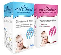Easy@Home Ovulation & Pregnancy Test Strips Kit: 25 LH + 20 hCG Early Detection (10mIU/mL), with Premom App