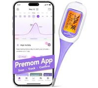 Easy@Home Smart Basal body Thermometer, Auto Sync, Ovulation BBT, Purple | Ovulation tracker fertility thermometer, Backlit large LCD screen, 1/100th degree, Digital women body temperature thermometer