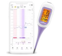 Easy@Home Smart Basal Thermometer, Large Screen and Backlit, 1/100th Degree, Period Tracker with Premom (iOS & Android) - Auto BBT Sync, Charting, Coverline, Accurate Fertility Prediction, Purple