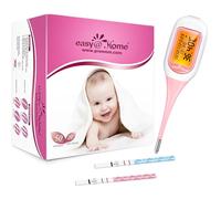 Easy@Home Smart Fertility Tracking Kit : Auto-Sync BBT Thermometer with Premom App + 50 Ovulation & 20 Pregnancy Test Strips for Charting & Conception
