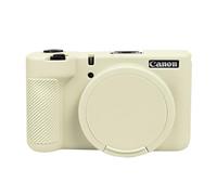 Easy Hood V1 Case, Silicone Camera Cover with Removable Lens Cover, Soft Protector Lightweight Carrying Body Skin for Canon PowerShot V1 Digital Camera - Beige