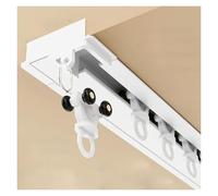 Easy Install Curtain Rail Track, Recessed Integrated Track with Smooth Roller & Accessories, Room Divider Curtains Single Tracks for Modern Home Decor(White,18ft/5.5m/216in)