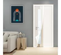 Easy Install Fly Screen Door Net 127x226 cm - No Drilling, Bug Proof, Fresh Air Flow for Patio & Sliding Doors - White ct Barrier, & Effective