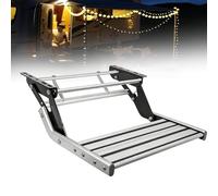 Easy Install Foldable Step, Manual RV Step, Folding RV Entry Stair Fit, Compact Foldable Stepping Stool, Anti-Slip, 440lbs Capacity, For RV Van Motorhome(With LED lights,Single layer)